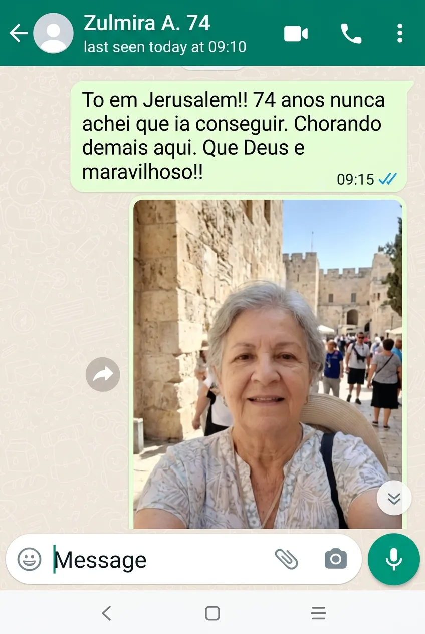 WhatsApp — Realizou sonho de Jerusalém